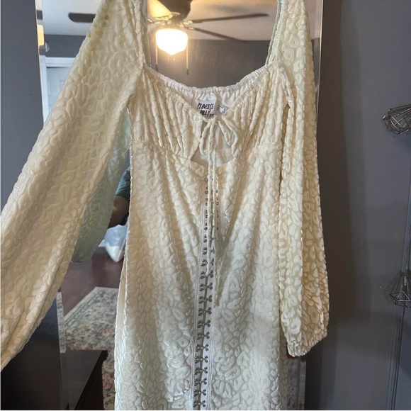 Princess Polly Cream Mini Dress - Picture 2 of 3